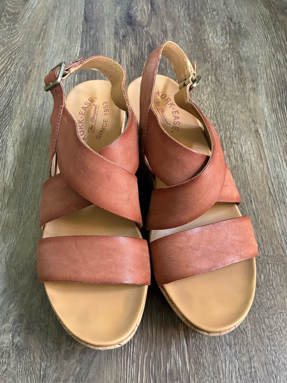 Kork-Ease Ashcroft Leather Wedges Sandals - Picture 2 of 9